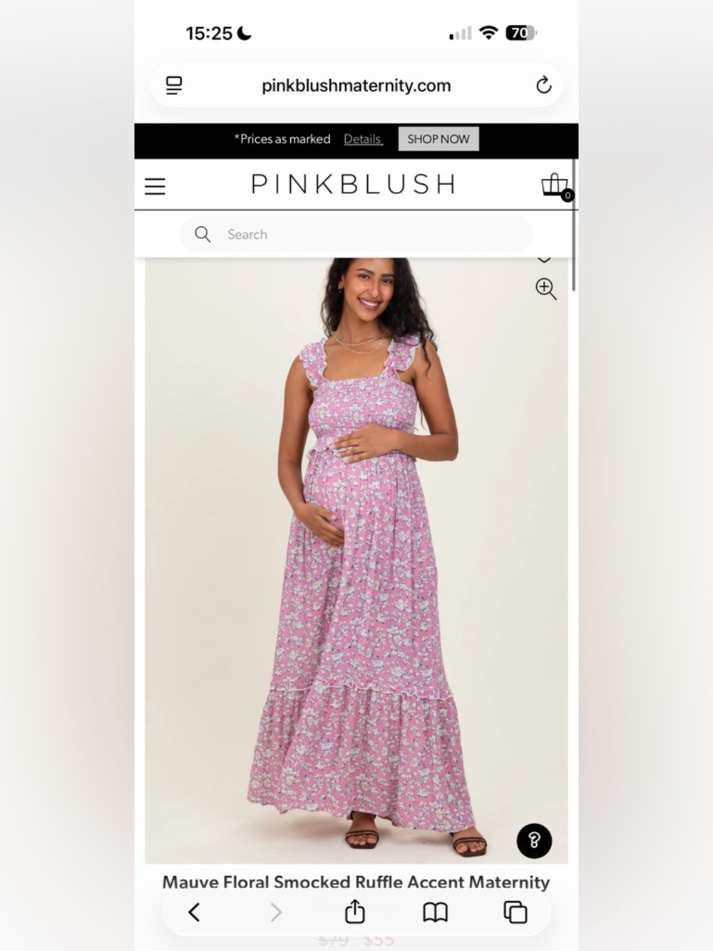 PinkBlush Pink Floral Maxi Maternity Dress